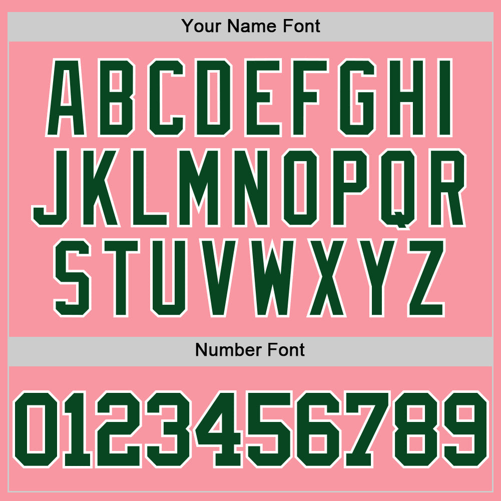 Custom Medium Pink Green-White Authentic Basketball Jersey