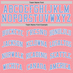 Custom Medium Pink Light Blue-White Authentic Basketball Jersey