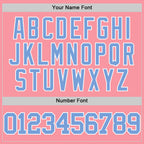Custom Medium Pink Light Blue-White Authentic Basketball Jersey