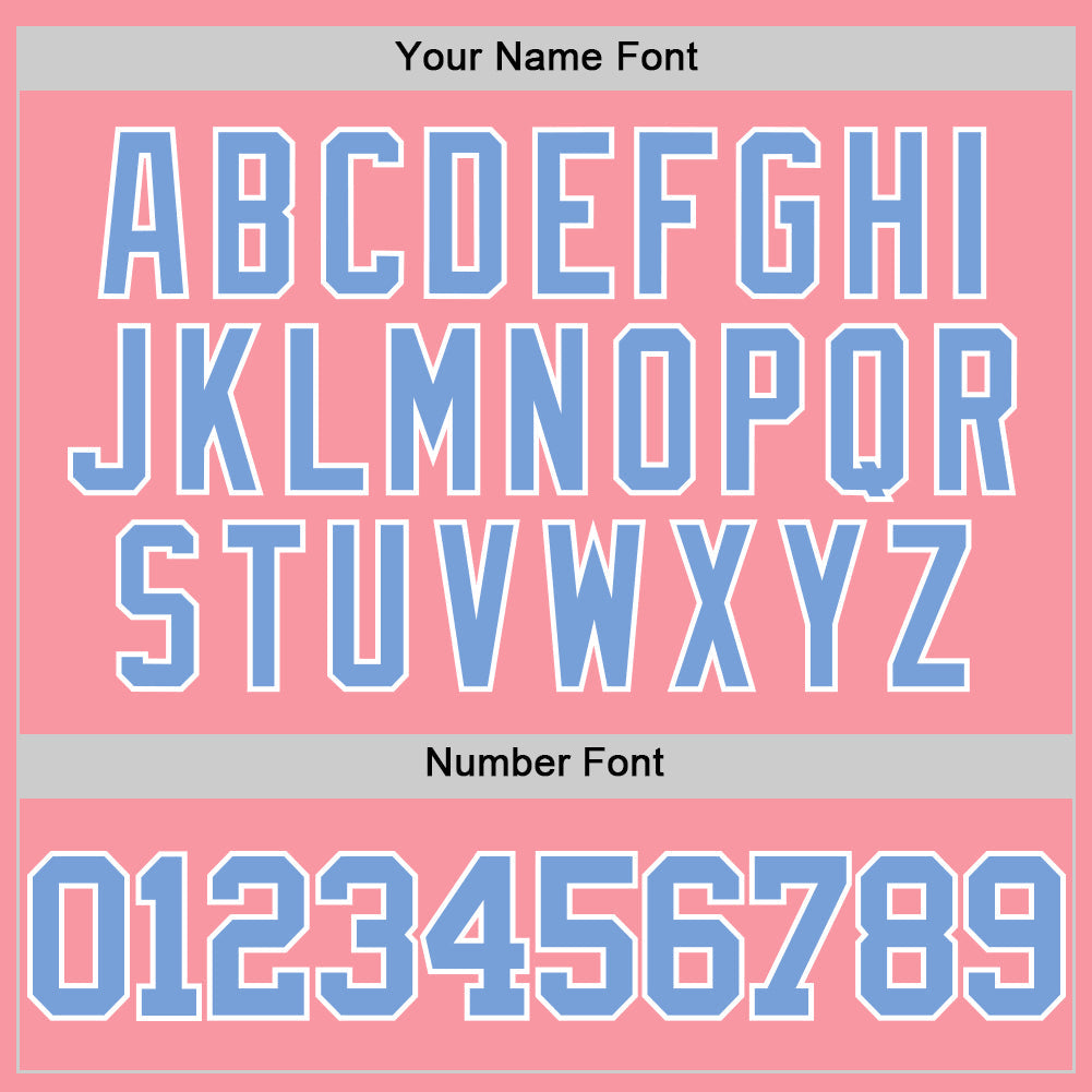 Custom Medium Pink Light Blue-White Authentic Basketball Jersey