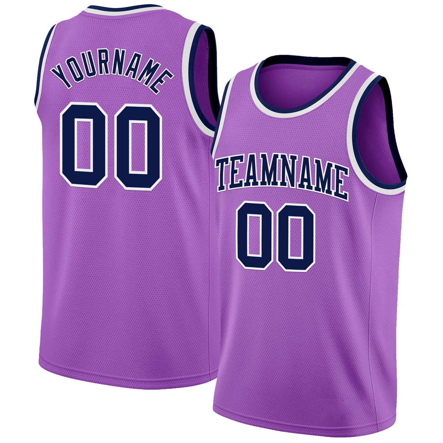 Custom Medium Purple Navy-White Authentic Basketball Jersey