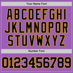 Custom Medium Purple Black-Gold Authentic Basketball Jersey
