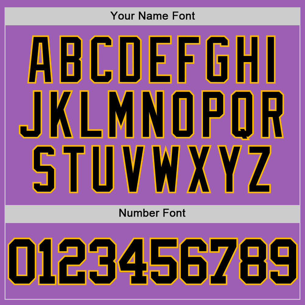 Custom Medium Purple Black-Gold Authentic Basketball Jersey
