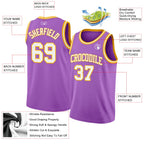 Custom Medium Purple White-Gold Authentic Basketball Jersey
