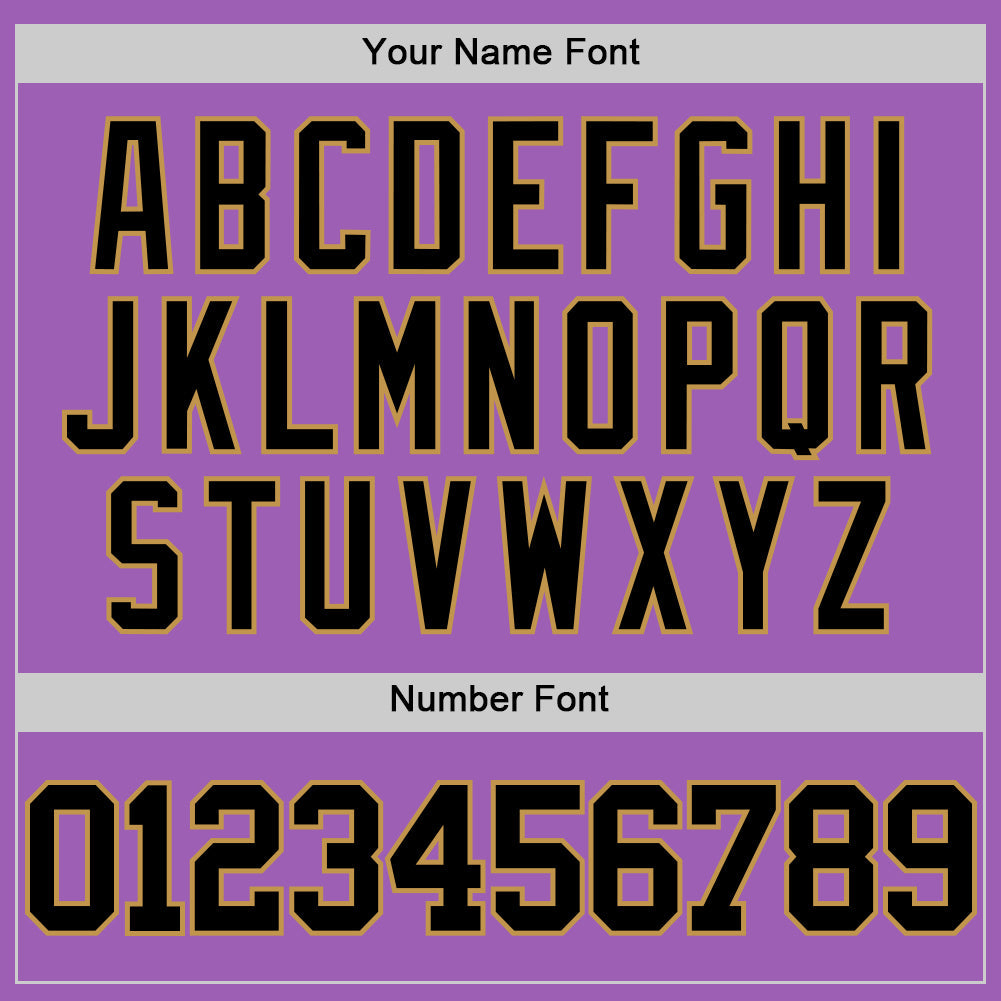 Custom Medium Purple Black-Old Gold Authentic Basketball Jersey