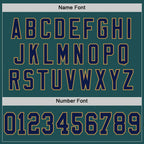 Custom Midnight Green Navy-Old Gold Mesh Authentic Throwback Football Jersey