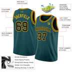 Custom Midnight Green Black-Gold Authentic Basketball Jersey
