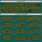 Custom Midnight Green Black-Gold Authentic Basketball Jersey