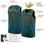 Custom Midnight Green Black-Old Gold Authentic Basketball Jersey
