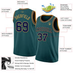 Custom Midnight Green Navy-Old Gold Authentic Basketball Jersey