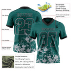 Custom Midnight Green Gray-Black 3D Pattern Splash Authentic Football Jersey