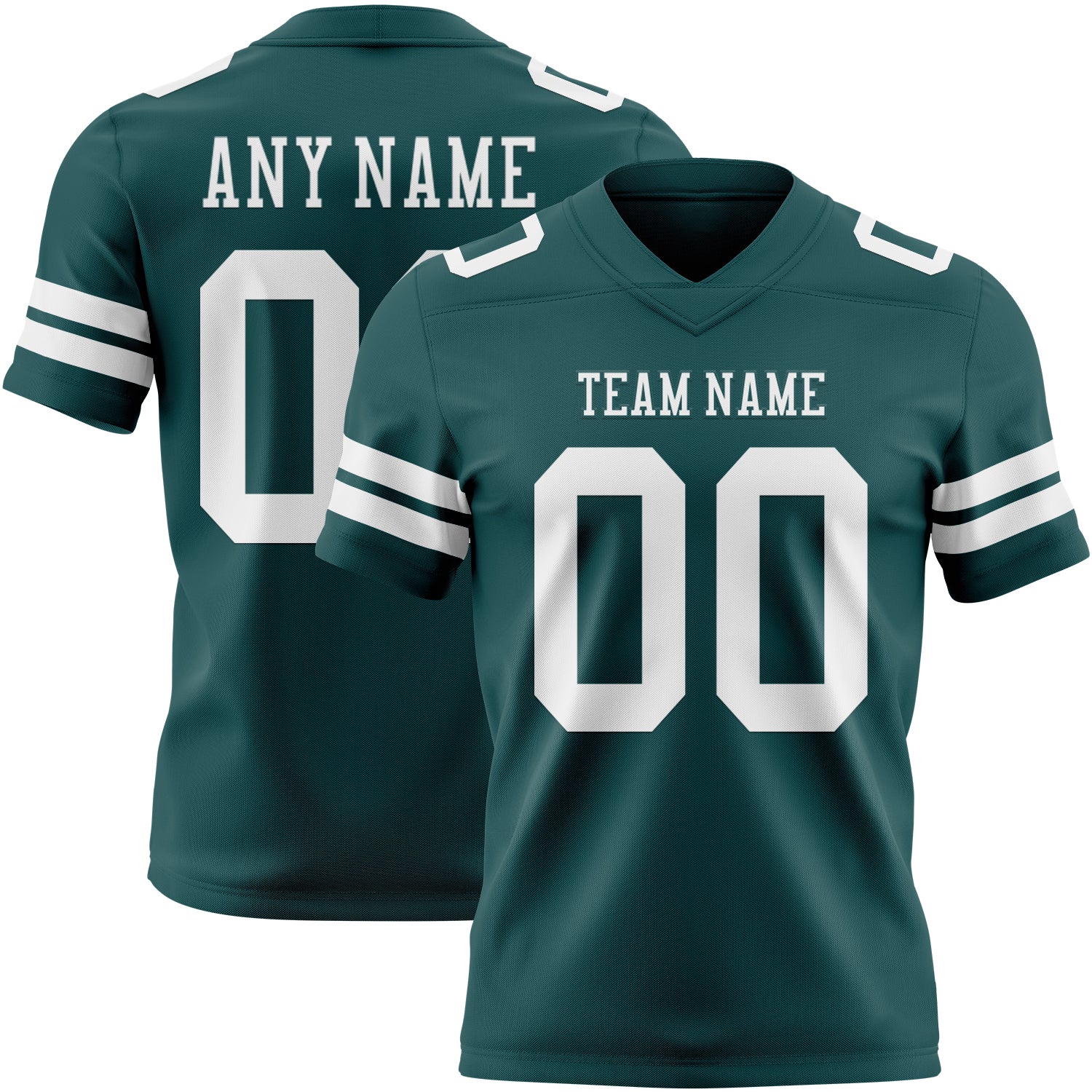 Custom Midnight Green White Authentic Football Jersey