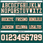 Custom Midnight Green White-Orange Authentic Football Jersey