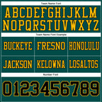 Custom Midnight Green Black-Old Gold Authentic Football Jersey