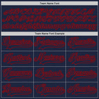 Custom Navy Red Hockey Lace Neck Jersey