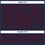 Custom Navy Red Hockey Lace Neck Jersey