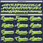 Custom Navy Neon Green-White Hockey Lace Neck Jersey