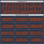 Custom Navy Orange Mesh Authentic Throwback Football Jersey