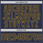 Custom Navy Gold Authentic Throwback Baseball Jersey