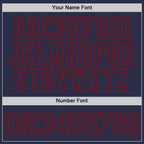 Custom Navy Red Authentic Throwback Baseball Jersey