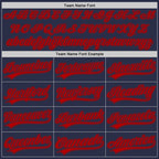 Custom Navy Red Authentic Throwback Baseball Jersey