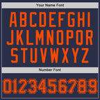 Custom Navy Orange Authentic Throwback Baseball Jersey