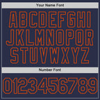 Custom Navy Orange Authentic Throwback Baseball Jersey