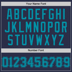 Custom Navy Teal Authentic Throwback Baseball Jersey