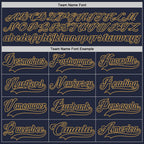 Custom Navy Old Gold Hockey Jersey