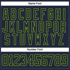 Custom Navy Neon Green Hockey Jersey