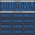 Custom Navy Red-Powder Blue Mesh Authentic Football Jersey