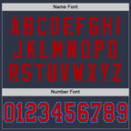 Custom Navy Red-Powder Blue Mesh Authentic Football Jersey