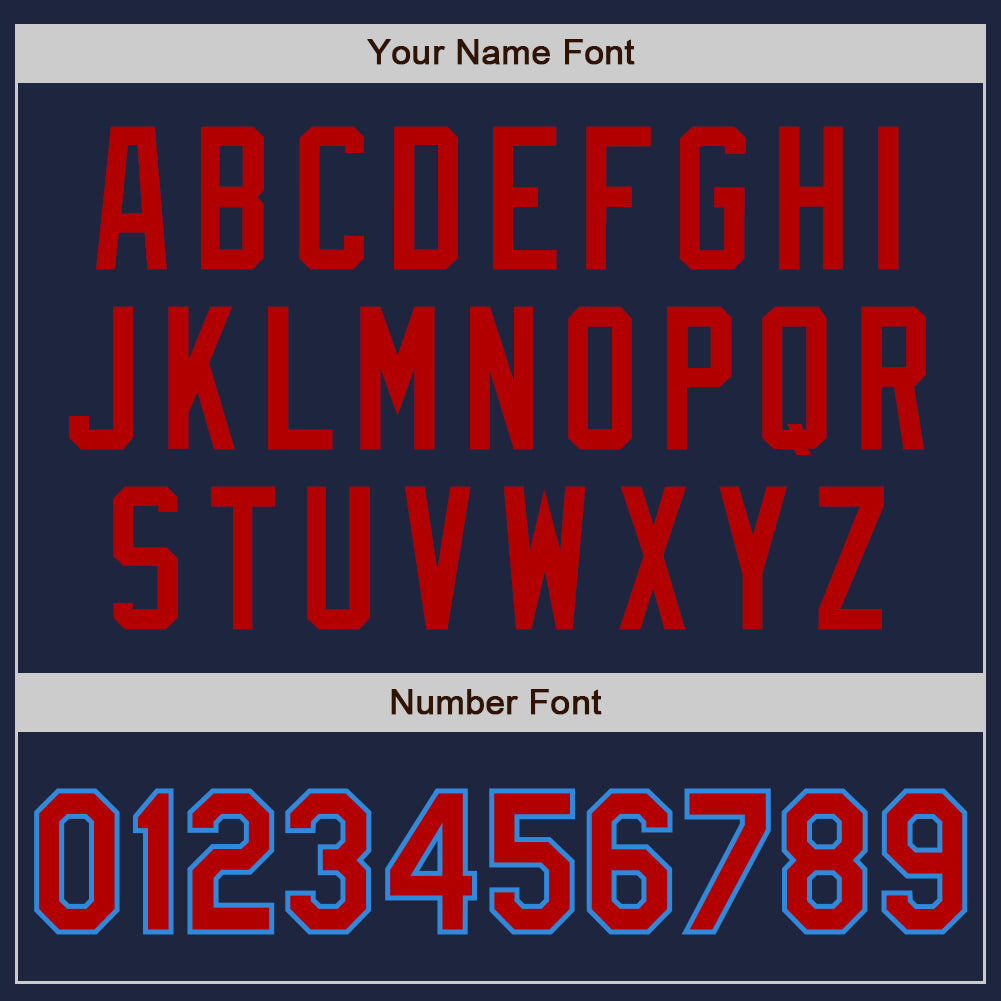 Custom Navy Red-Powder Blue Authentic Baseball Jersey