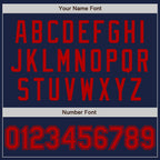 Custom Navy Red Authentic Baseball Jersey