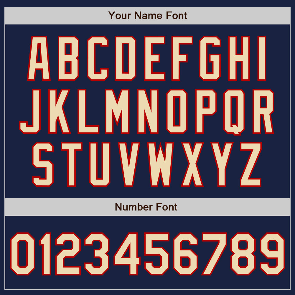 Custom Navy Cream-Red Authentic Baseball Jersey