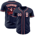 Custom Navy White-Red Authentic Baseball Jersey