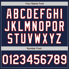 Custom Navy White-Red Authentic Baseball Jersey