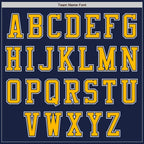 Custom Navy Gold-White Authentic Baseball Jersey