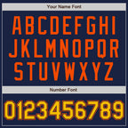 Custom Navy Gold-Orange Authentic Baseball Jersey