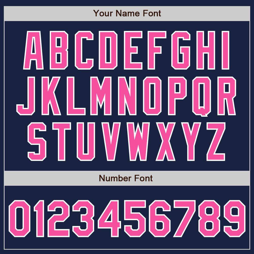 Custom Navy Pink-White Authentic Baseball Jersey