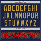 Custom Navy Red-Old Gold Authentic Baseball Jersey
