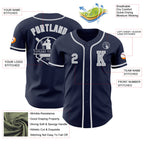 Custom Navy Gray-White Authentic Baseball Jersey