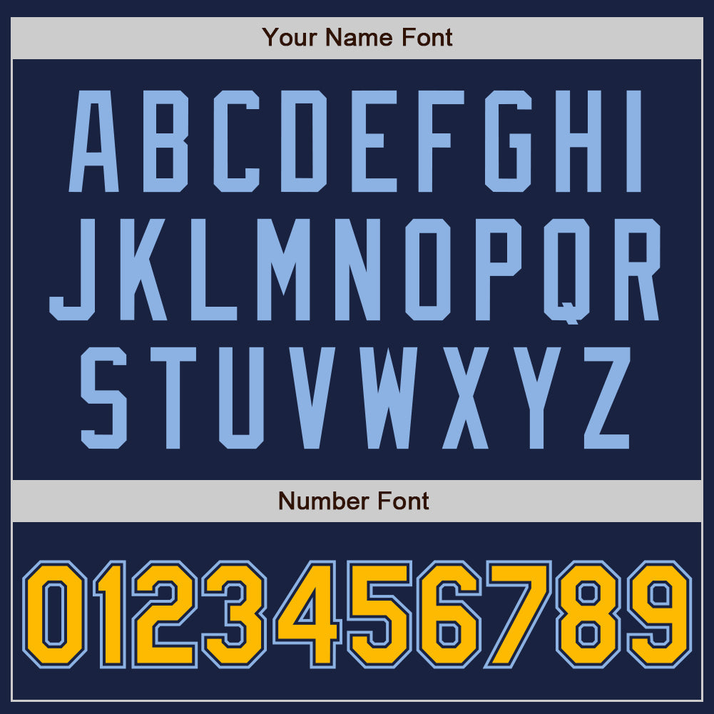 Custom Navy Gold-Light Blue Authentic Baseball Jersey