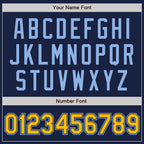 Custom Navy Gold-Light Blue Authentic Baseball Jersey
