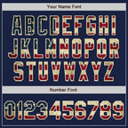 Custom Navy Vintage USA Flag-Cream Authentic Baseball Jersey