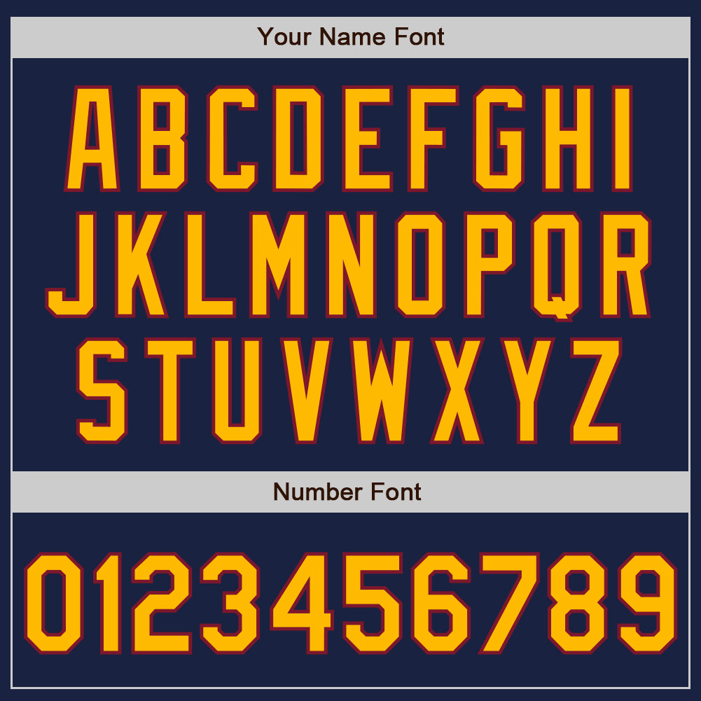 Custom Navy Gold-Crimson Authentic Baseball Jersey