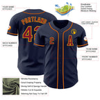Custom Navy Crimson-Gold Authentic Baseball Jersey