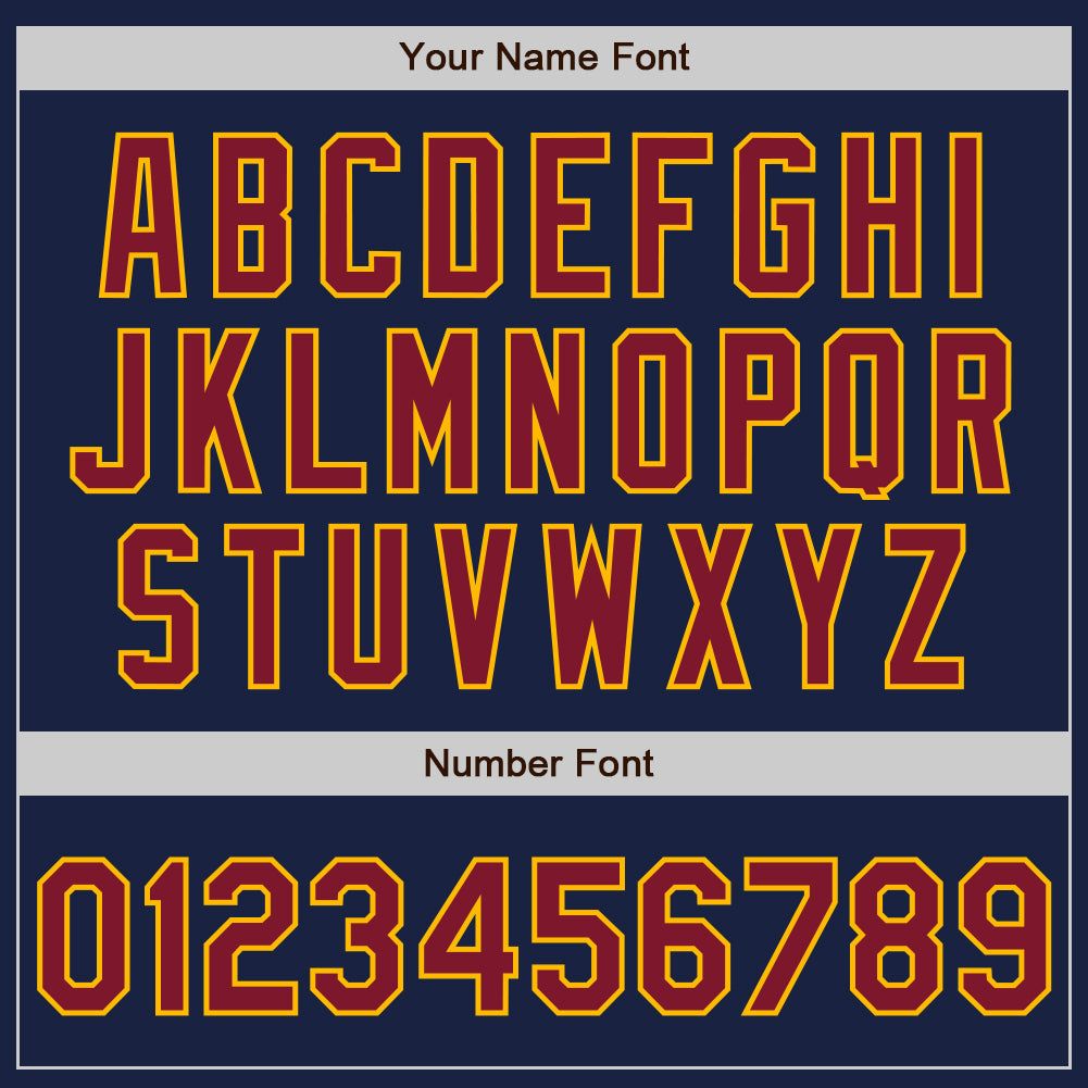 Custom Navy Crimson-Gold Authentic Baseball Jersey