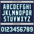 Custom Navy White-Teal Authentic Baseball Jersey