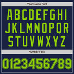 Custom Navy Neon Green Authentic Baseball Jersey